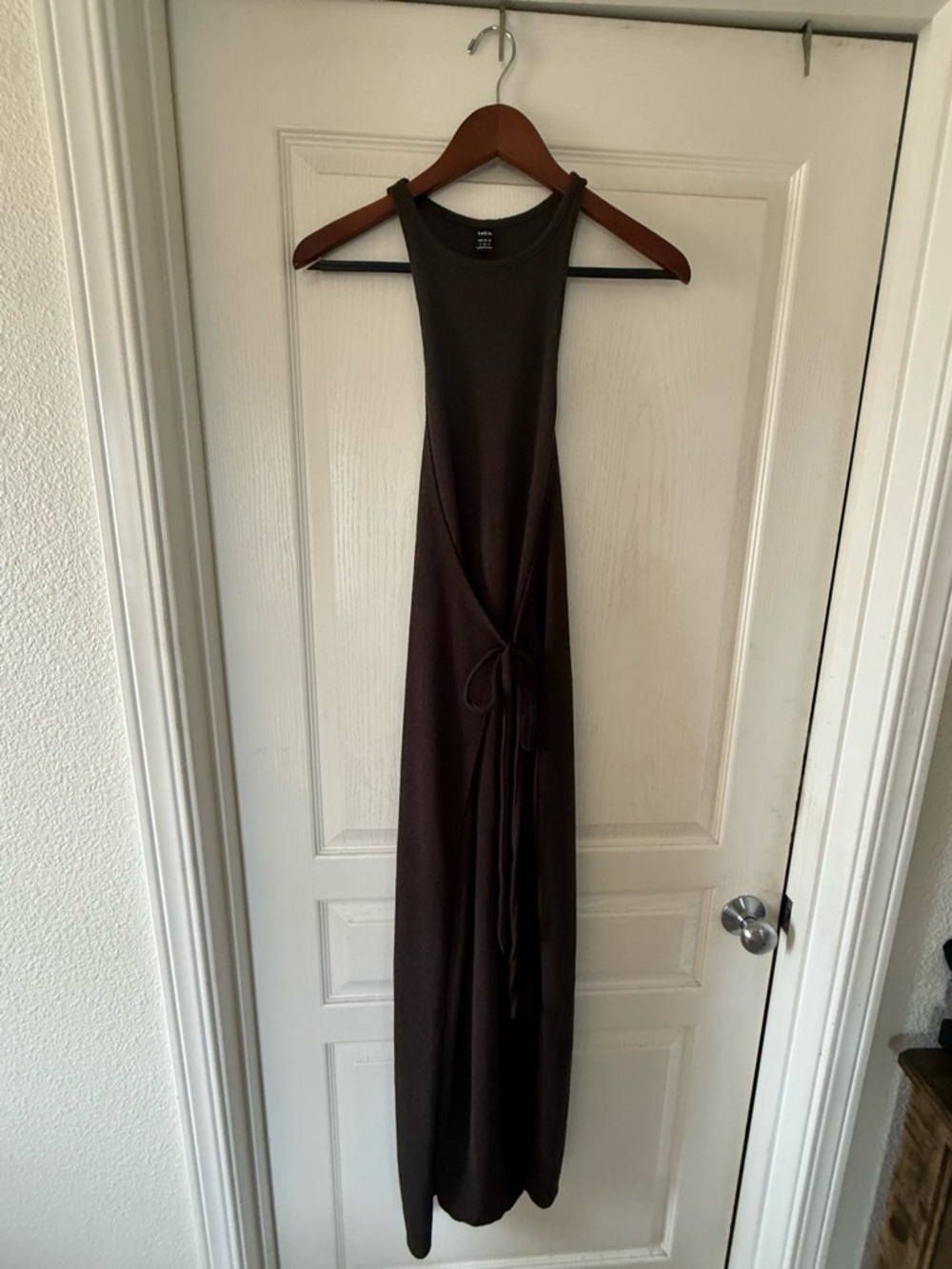 SHEIN Dark Brown Sleeveless Maxi Dress with Side Tie
